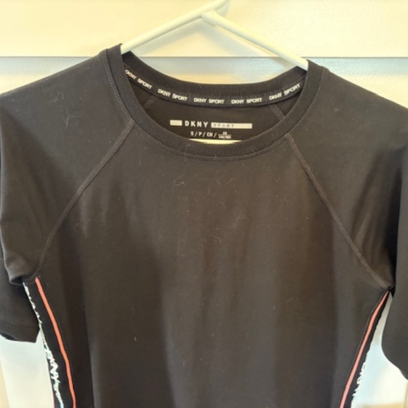 DKNY Sport slip dress sz S cotton blend black with DKNY logo side stripes - Picture 5 of 11